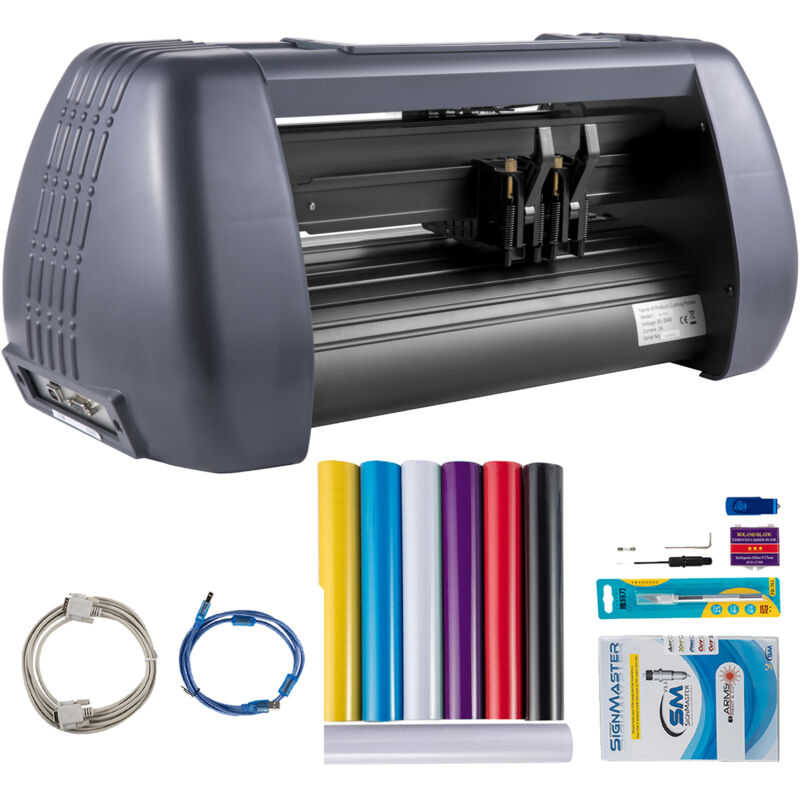 foto del prodotto mophorn taglierina per vinile, stampante da 375 mm, alimentazione carta massima 14, forza e velocit regolabili, plotter da taglio per la