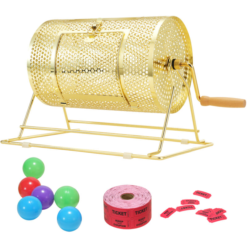 foto del prodotto mophorn tamburo per gioco lotteria capienza 3500 biglietti o 100 palline, serbatoio rotante piattaforma girevole della lotteria, scatola per