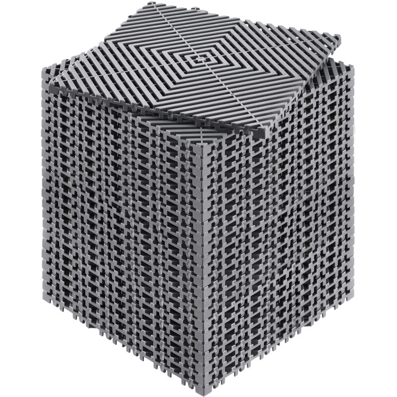 foto del prodotto mophorn tappetini di drenaggio ad incastro 12 x 12 , 24 pezzi di piastrelle modulari antiscivolo, tappetino per pavimento e doccia in pp, grigio