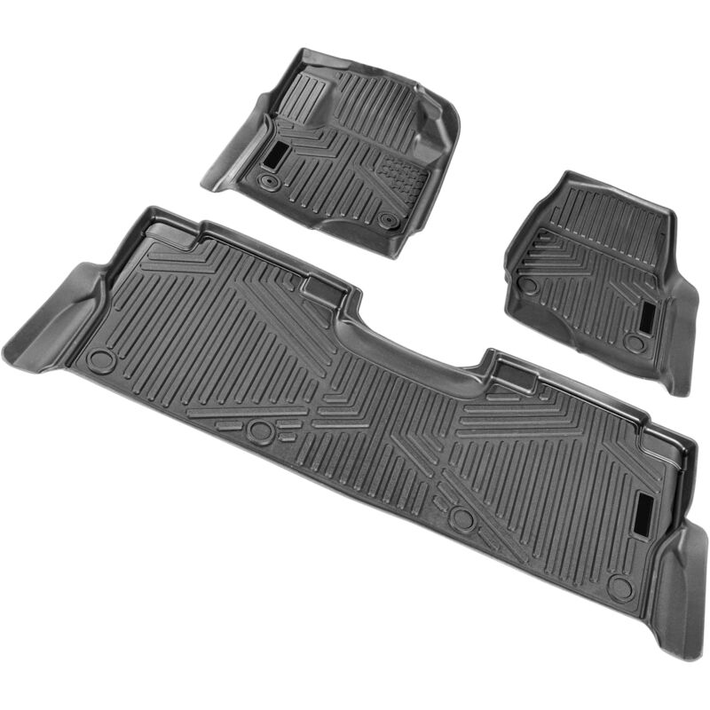 foto del prodotto mophorn tappetini per auto, adatti per ford f 250 f 350 f 450 2017 2022, rivestimenti per la parte anteriore e la seconda fila in 3 pezzi,