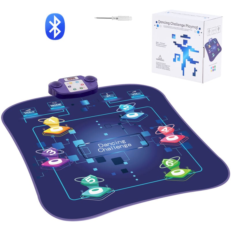 foto del prodotto mophorn tappetino da ballo, tappetino da gioco con ritmo a 6 pulsanti, luci led, 5 modalit di gioco, musica integrata, volume regolabile,