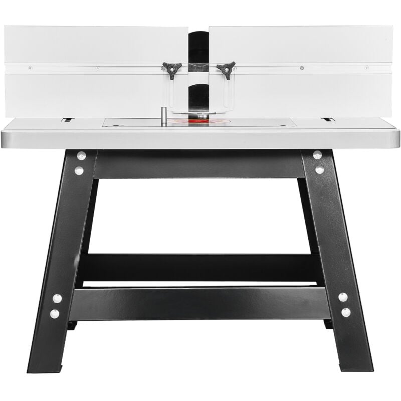 foto del prodotto mophorn tavolo da fresatura da banco, 610 x 400 x 25 mm, con guida regolabile, piano in mdf, base in metallo resistente, porta di raccolta della