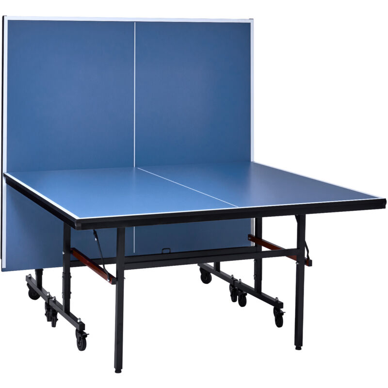 foto del prodotto mophorn tavolo da ping pong pieghevole in mdf per interni, tavolo da ping pong portatile, con rete a morsetto rapido e ruote bloccabili, gioco da