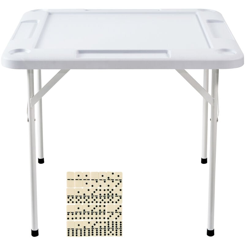 foto del prodotto mophorn tavolo mahjong,tavolo mahjong pieghevole quadrato per 4 giocatori con 4 portabicchieri e 4 vassoi per chip,tavolo da gioco domino portatile