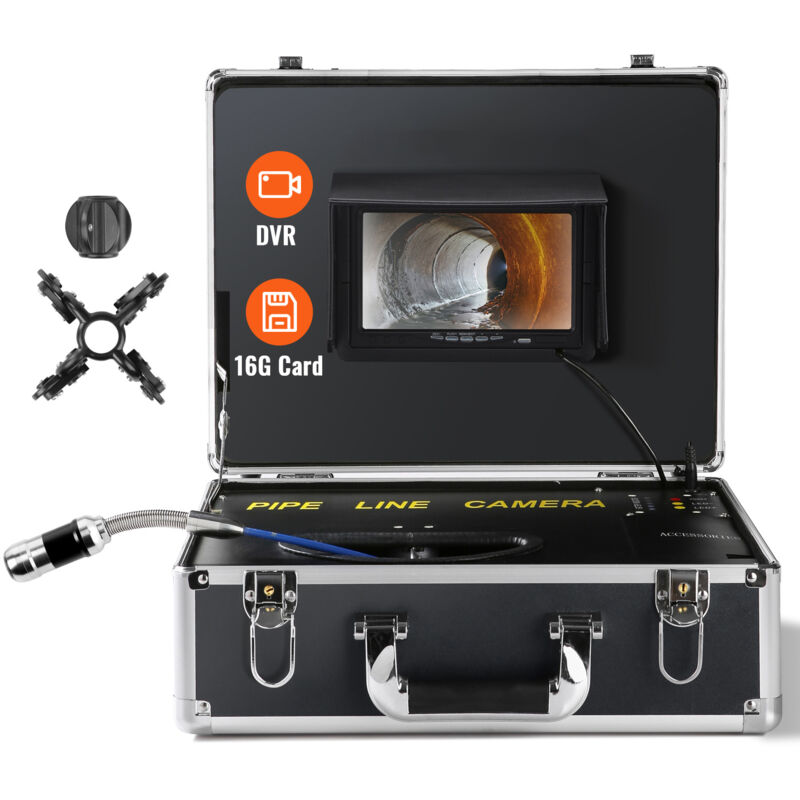 foto del prodotto mophorn telecamera fognaria,cavo da 165 piedi 50 m,telecamera per ispezione tubi con schermo da 7,impermeabile ip68,funzione dvr,12 led