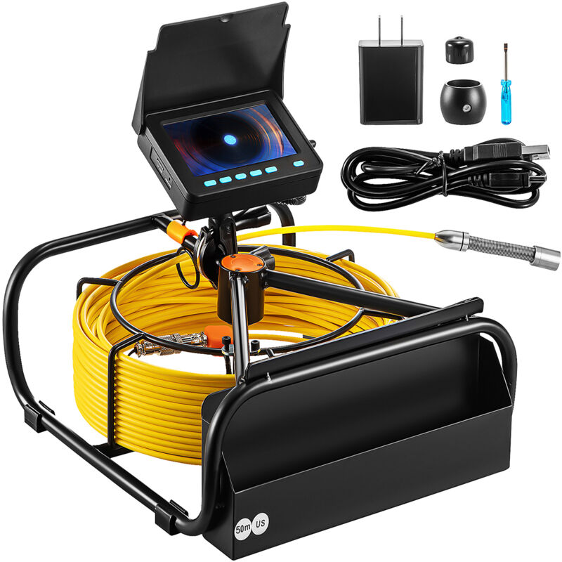 foto del prodotto mophorn telecamera per fognature da 4,3 pollici 50 m 164 piedi, con luci, batteria da 8500 mah, 6 led regolabili, scheda da 16 gb, zoom 3x,