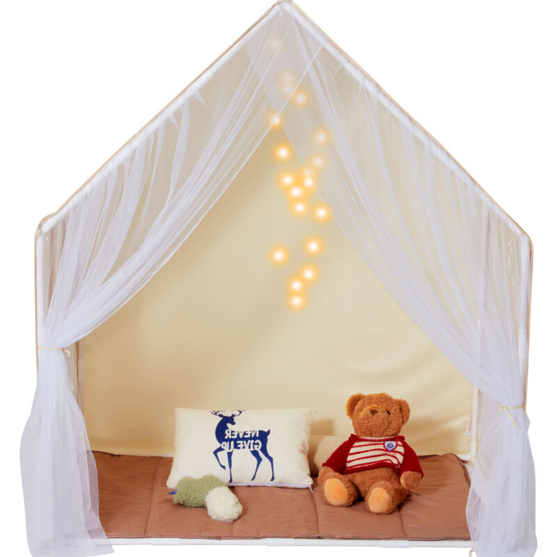 foto del prodotto mophorn tenda da gioco per bambini 1340 x 920 x 1530 mm tenda per bambini da 1 a 5 anni, con tappetino e lampada da tenda, con finestre per interni