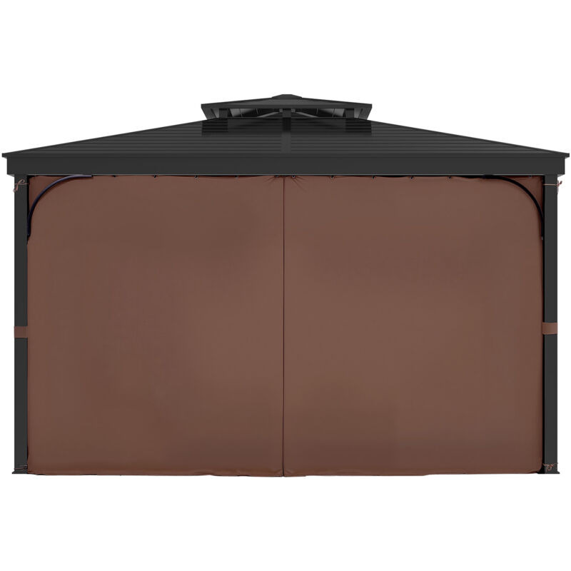 foto del prodotto mophorn tende da gazebo impermeabili per esterni, 281 x 341 x 214 cm, tende per la privacy con 4 pannelli laterali con cerniere, tende parasole