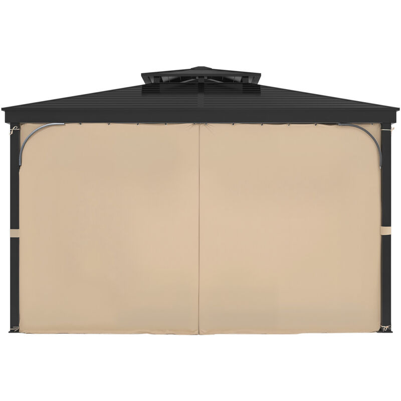 foto del prodotto mophorn tende da gazebo impermeabili per esterni, 282,5 x 342,5 x 221,5 cm, tende per la privacy con pareti laterali a 4 pannelli con cerniere,
