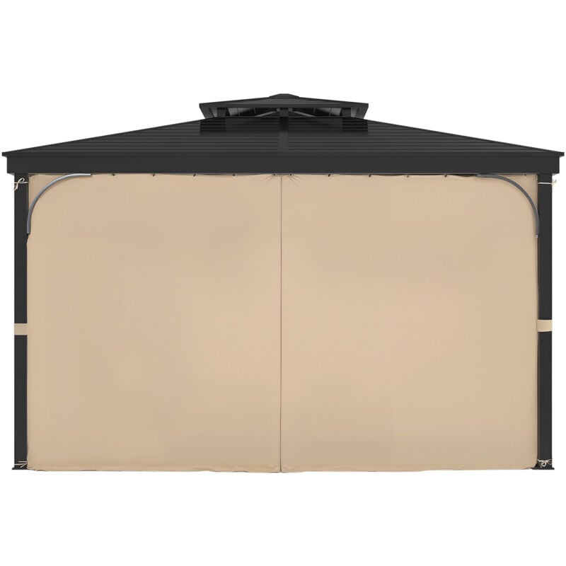 foto del prodotto mophorn tende da gazebo per esterni, 284 x 284 x 204 cm tende per privacy con parete laterale a 4 pannelli con cerniere parasole universali di