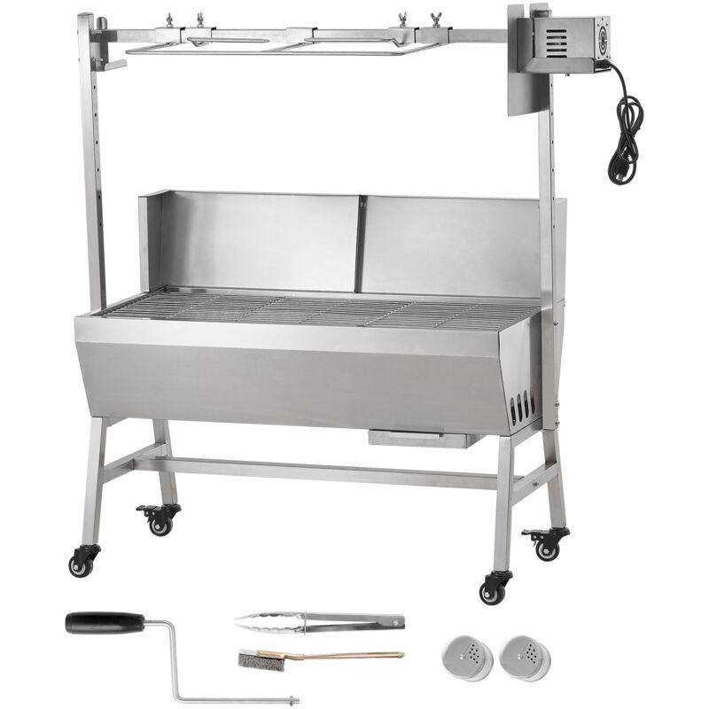 foto del prodotto mophorn titolo del prodotto rivisto 35 rotisserie grill con parabrezza, bbq intero maiale agnello capretto spiedo carbone, capacita 90 libbre,