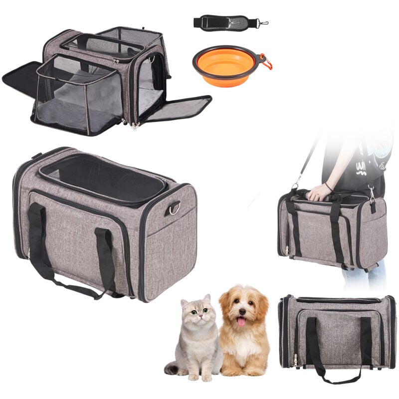 foto del prodotto mophorn trasportino per cani e gatti approvato dalla compagnia aerea, carico massimo 11,3 kg borsa per animali domestici con maniglia telescopica