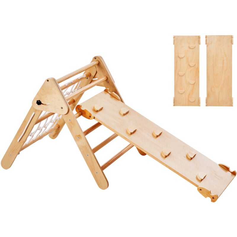 foto del prodotto mophorn triangolo di pikler set, 4 in 1 giochi da arrampicata per bambini parco, set da arrampicata montessori con triangolo e rampa, palestra da