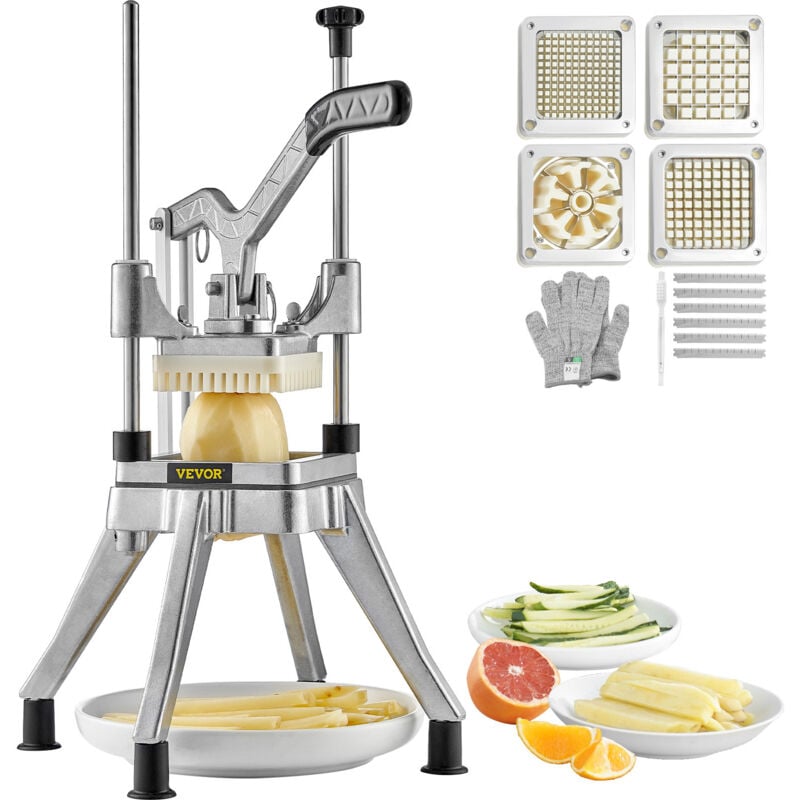 foto del prodotto mophorn tritatutto commerciale con 4 lame tagliaverdure e frutta in acciaio inox, tagliapatate, affettapatate per ristoranti e cucine domestiche