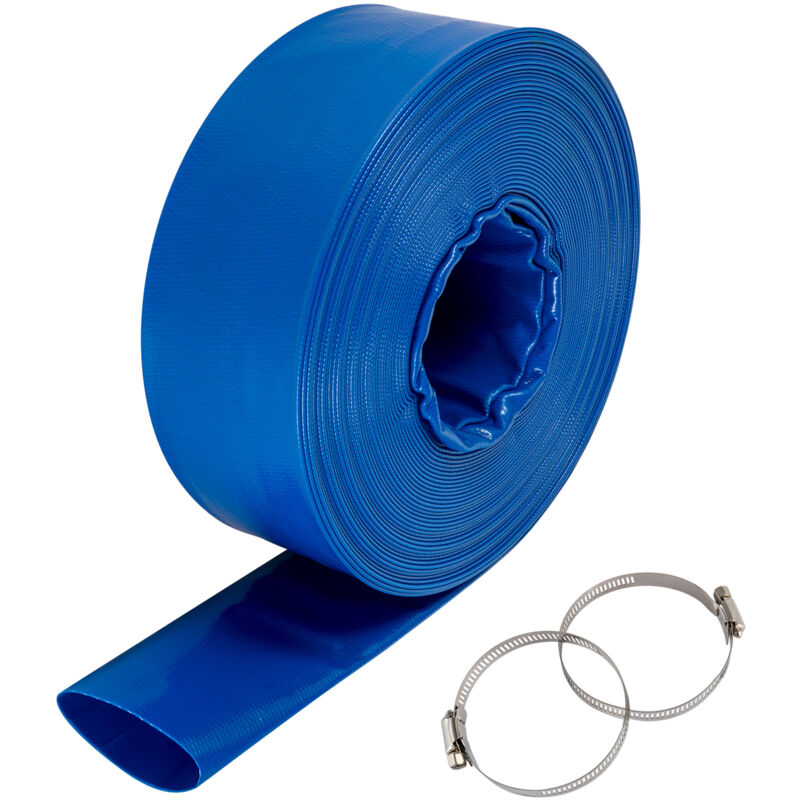 foto del prodotto mophorn tubo di scarico, 4 x 105 , tubo piatto in pvc resistente con morsetti, durabile per controlavaggio piscina, spa e trasferimento acqua,