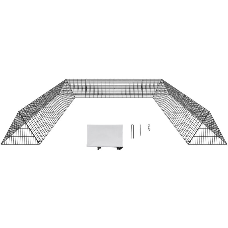 foto del prodotto mophorn tunnel per polli, 236,2 x 157,5 x 24,2 pollici lxwxh , tunnel per polli portatili per esterni con telai angolari, 2 set, adatti per polli,