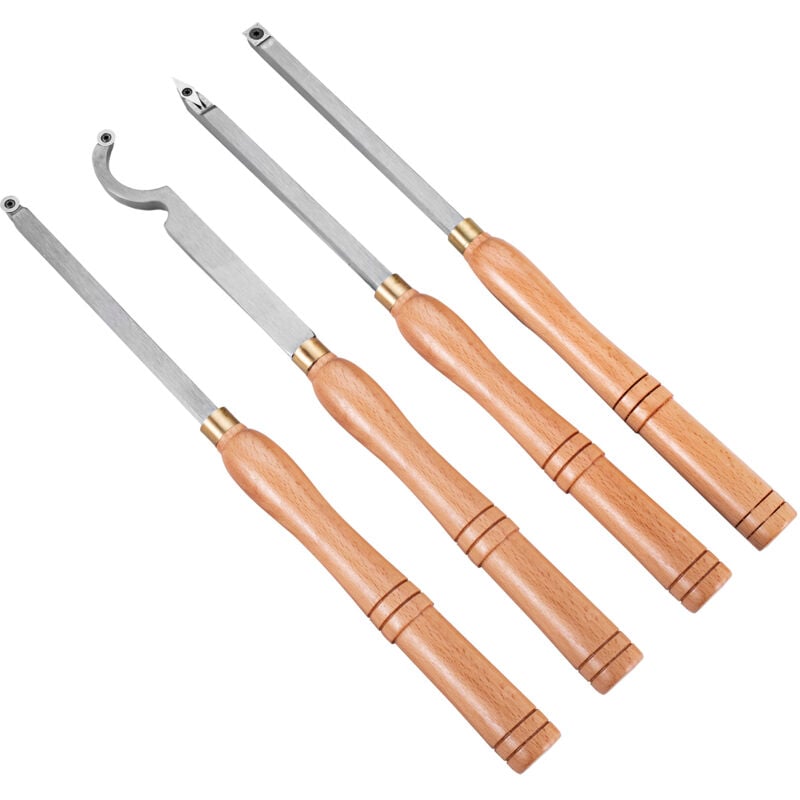 foto del prodotto mophorn utensili per tornitura in legno per metallo duro, utensili da tornio in legno per metallo 4 pezzi, sgorbie per legno per tagliare