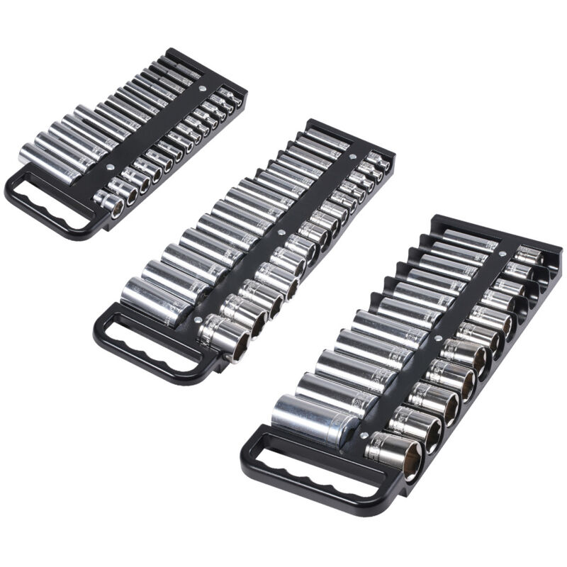 foto del prodotto mophorn vassoio porta prese portatile, set da 3 pezzi con prese metriche e sae, supporto robusto per cassetta degli attrezzi, 1 4 , 3 8 , 1 2 ,