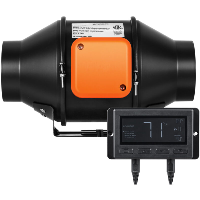 foto del prodotto mophorn ventilatore in linea da 4 pollici 205 cfm con regolatore di temperatura e umidita ventilatore silenzioso con motore ec per il