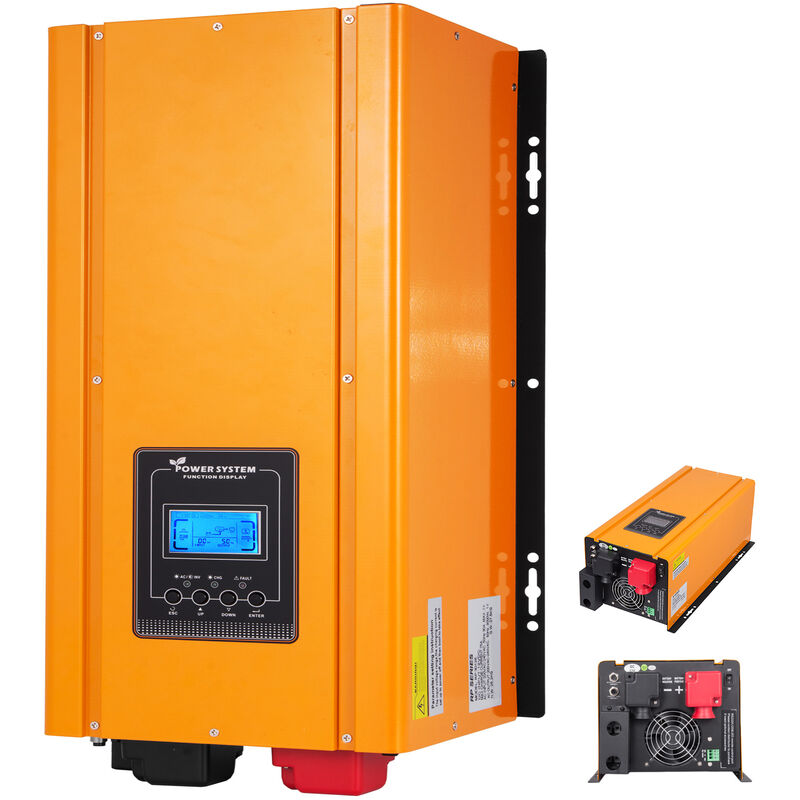 foto del prodotto mophorn vevor 3000w inverter a onda sinusoidale pura, 12v corrente continua, 220v corrente alternata, con caricabatterie ca schermo lcd