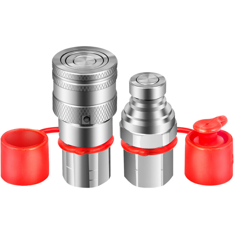 foto del prodotto mophorn vevor accoppiatore idraulico a faccia piana maschio e femmina, 1 2 corpo 1 2 npt, set adattatore per iso16028, connessione attacco