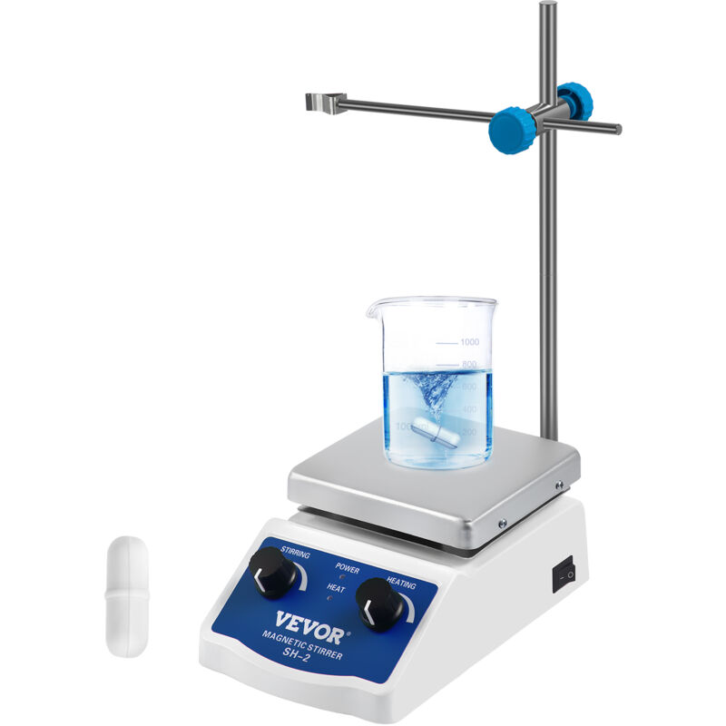 foto del prodotto mophorn vevor agitatore magnetico sh 2 agitatore magnetico da laboratorio piastra riscaldante 2000 ml capacita di miscelazione con piastra