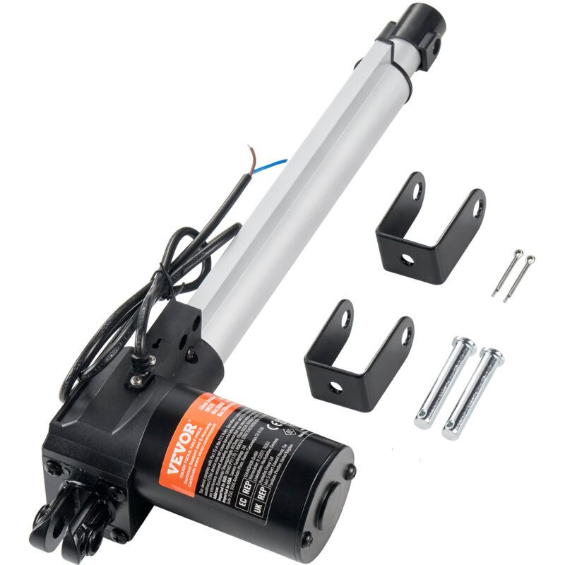foto del prodotto mophorn vevor attuatore lineare 12v, attuatore lineare da 10 pollici 1320lbs 6000n, attuatore di movimento lineare da 0,19 s con staffa di