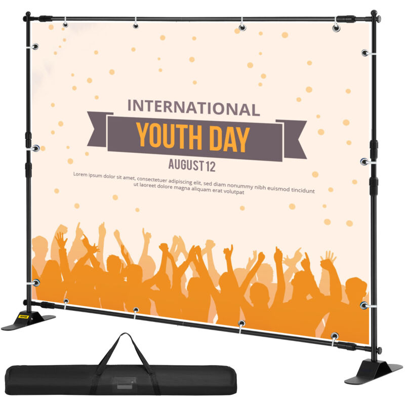 foto del prodotto mophorn vevor banner stand 2.4 x 2.4m supporto sfondo studio fotografico kit supporto fondale background portatile supporto stativo da studio con