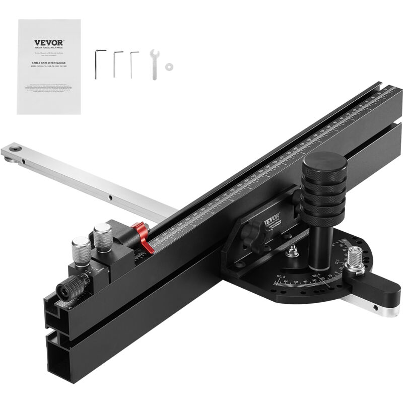foto del prodotto mophorn vevor calibro per troncatrice di precisione, fessura standard, calibro per troncatrice da tavolo lega di alluminio con griglia, 15 fermi