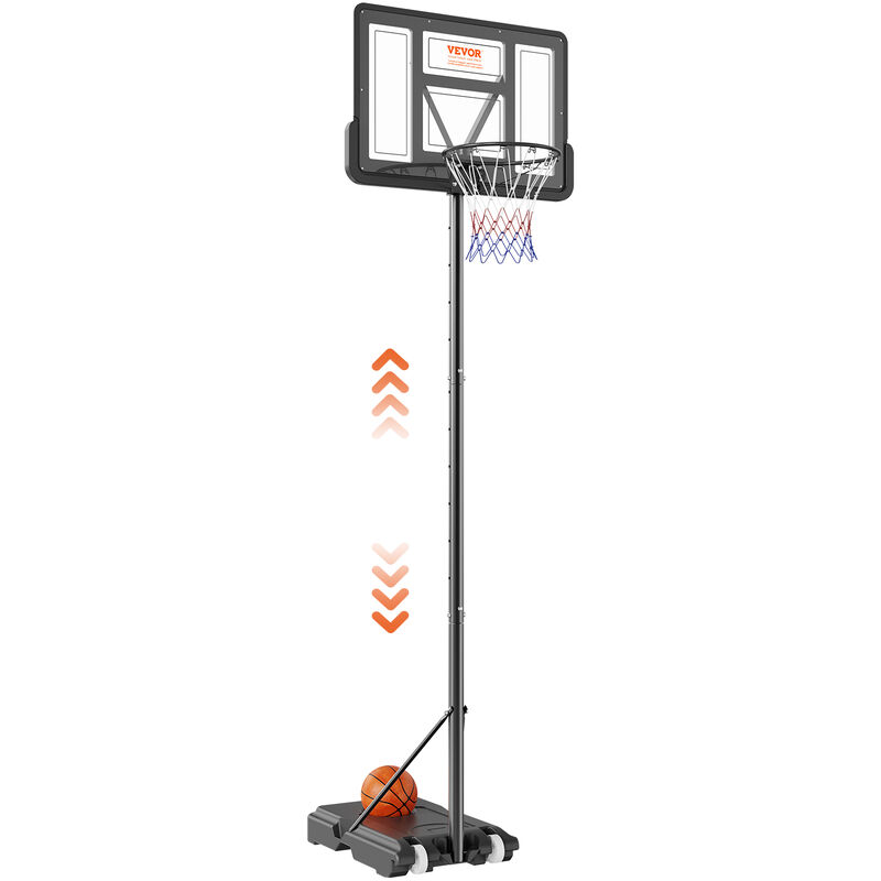 immagine 0 del prodotto mophorn vevor canestro da basket con tabellone altezza regolabile tra 122 305cm base con ruote, kit di canestro basket portatile da esterno altezza