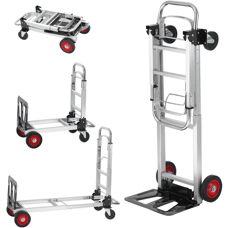 foto del prodotto mophorn vevor carrello a mano pieghevole in alluminio 2 in 1 capacita carico da 181kg, carrello a mano pieghevole salvaspazio carrello con