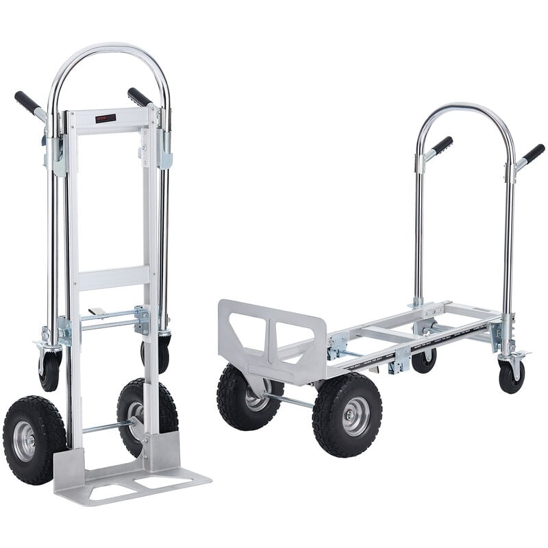 foto del prodotto mophorn vevor carrello a mano pieghevole in alluminio 2 in 1 capacita carico da 454kg, carrello a mano pieghevole salvaspazio carrello con