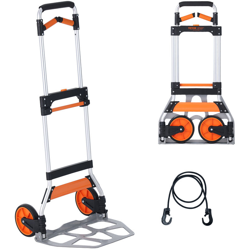 foto del prodotto mophorn vevor carrello a mano pieghevole portata max. 140 kg, carrello portacarichi in alluminio per carichi pesanti, carrello porta carichi con