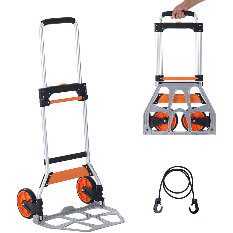 foto del prodotto mophorn vevor carrello a mano pieghevole portata max. 99 kg, carrello portacarichi in alluminio per carichi pesanti, carrello porta carichi con