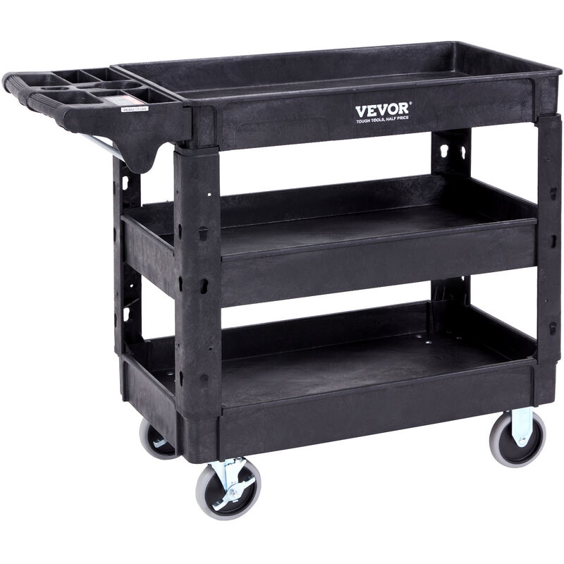 foto del prodotto mophorn vevor carrello di servizio 103x43,5x85,7cm carrello a mano multiuso 3 ripiani capacita totale 249kg, carrello a portata ruote girevoli 360 