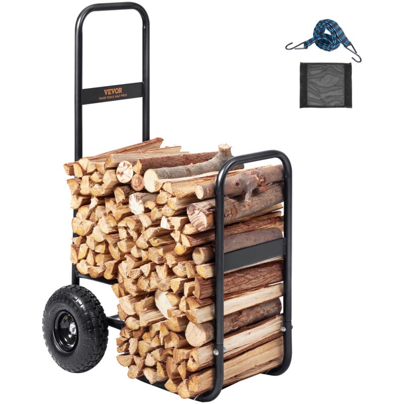 foto del prodotto mophorn vevor carrello portalegna con ruote carrello per trasporto di legna capacita carico max. 113,4 kg, carrello per legna da ardere con ruote