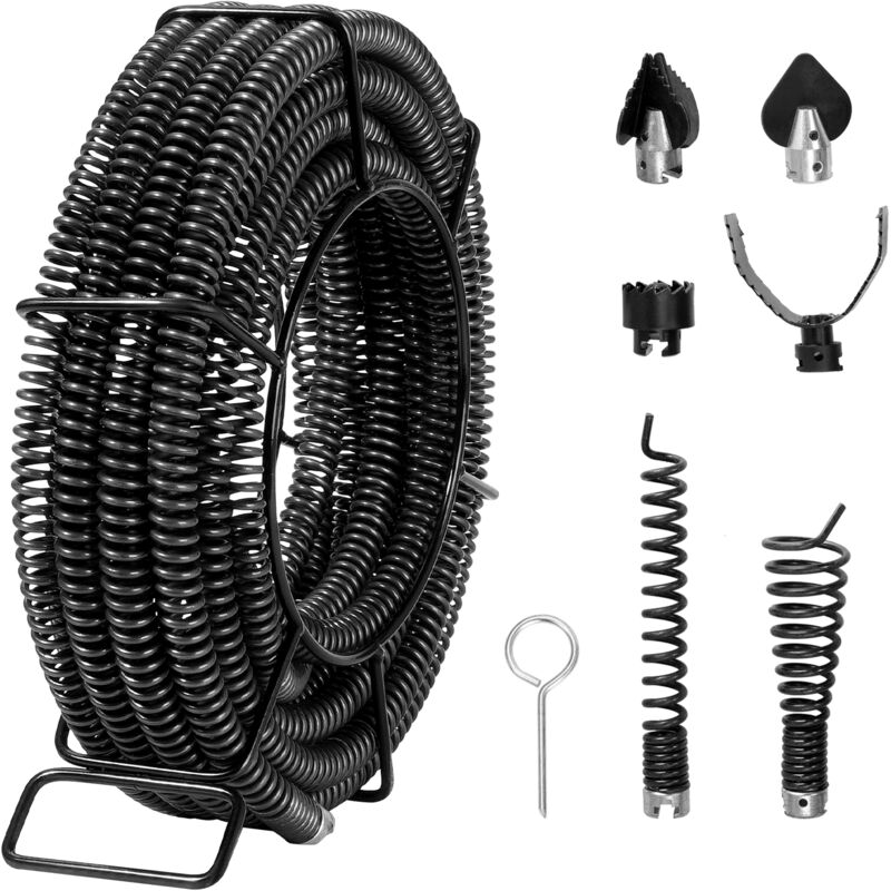 foto del prodotto mophorn vevor cavo per pulizia scarichi con 6 taglierine cavo per pulizia scarichi sezionale per tubi da 20 a 150 mm cavo per coclea di scarico