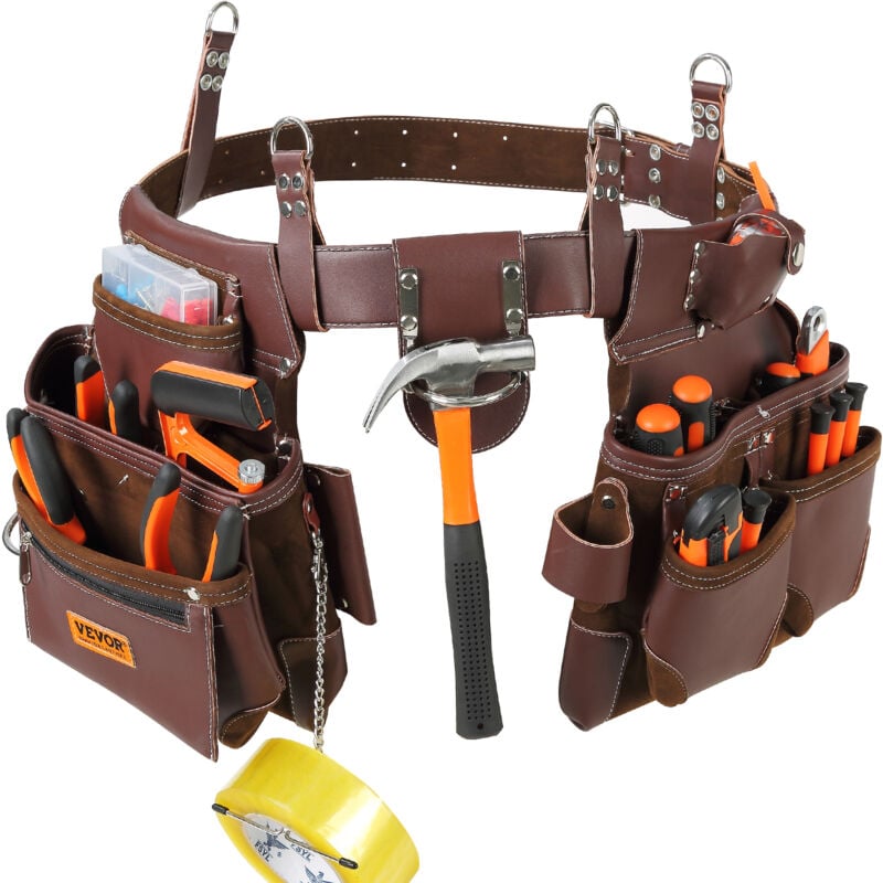 foto del prodotto mophorn vevor cintura porta attrezzi, 22 tasche, regolabile da 29 pollici a 54 pollici, per elettricista, falegname, tuttofare, falegname,