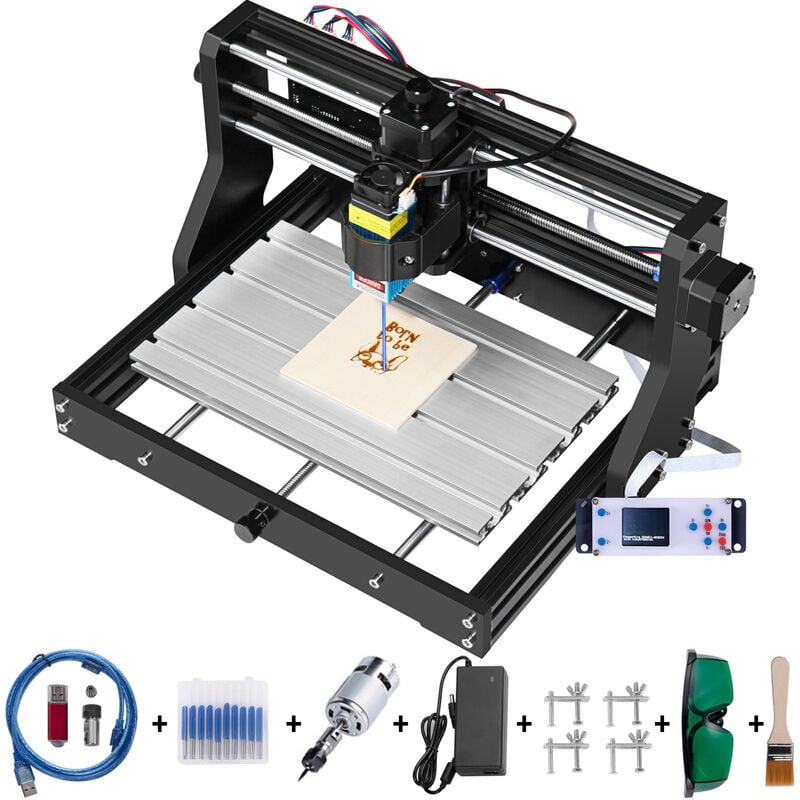 foto del prodotto mophorn vevor cnc 3018 pro cc 24 v 5 a macchina cnc grbl control mini incisore laser con controller offline 3 assi macchina per incisione laser per