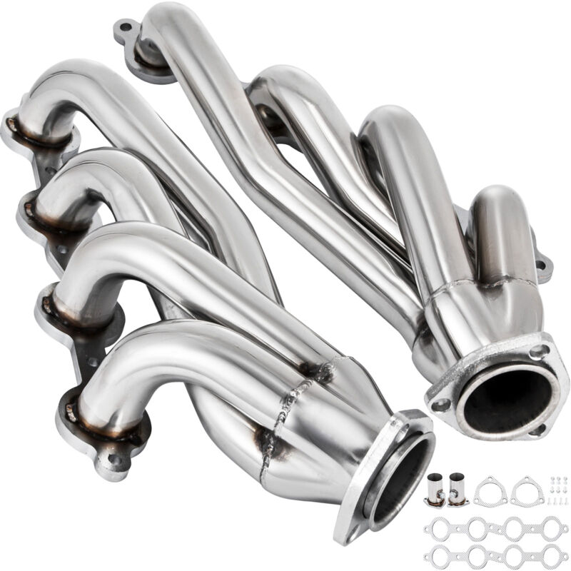 foto del prodotto mophorn vevor collettore di scarico in acciaio inox per motore universali ls swap s10 v8 solo 4.8 5.3 5.7 6.0 6.2 l, kit collettore di scarico con