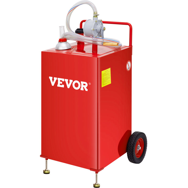 foto del prodotto mophorn vevor contenitore per carburante da 30 galloni, serbatoio di stoccaggio carburante su 2 ruote, contenitore per gas portatile con pompa di