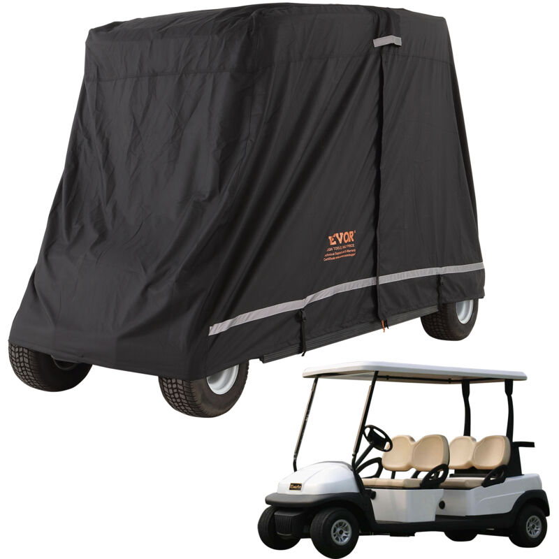 foto del prodotto mophorn vevor copertura per carrello da golf nera, copertura per carrello da golf in poliestere 600d porte con cerniera, coperture per auto 4
