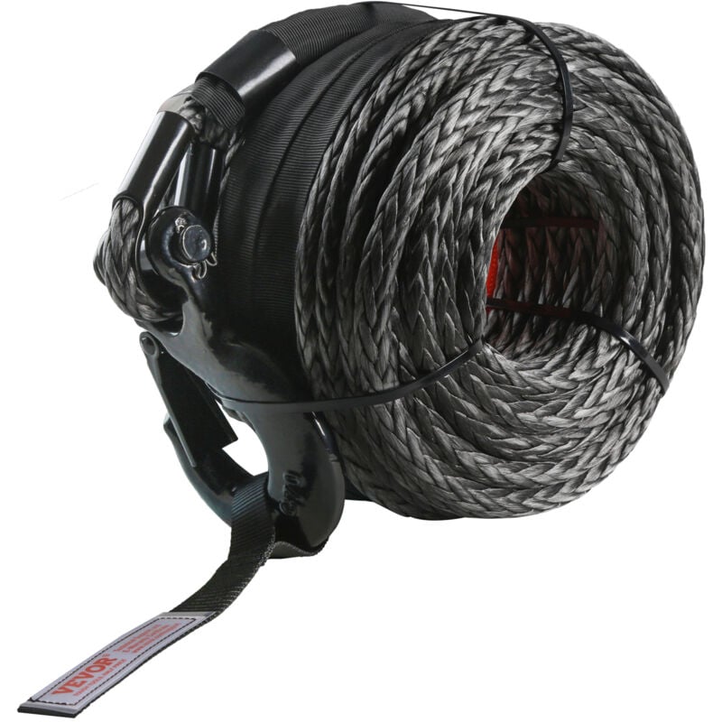 foto del prodotto mophorn vevor corda per verricello 12,7mm x 28m cavo sintetico 142,3 kn con guaina protettiva gancio per verricello forgiato cinghia di trazione
