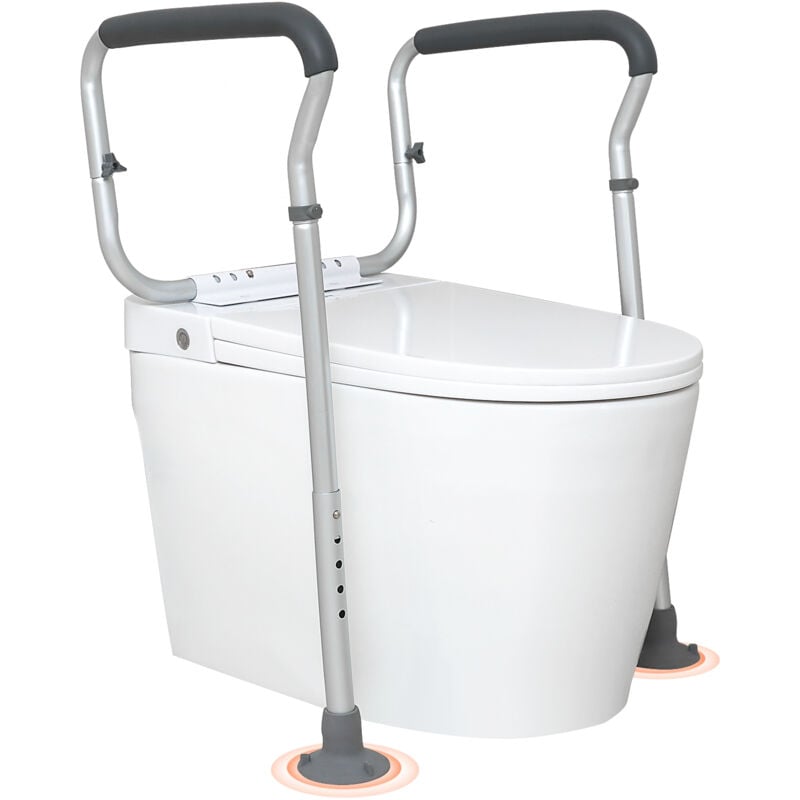 foto del prodotto mophorn vevor corrimano per wc di sicurezza maniglia antiscivolo da bagno regolabile in larghezza altezza con braccioli in lega di alluminio,