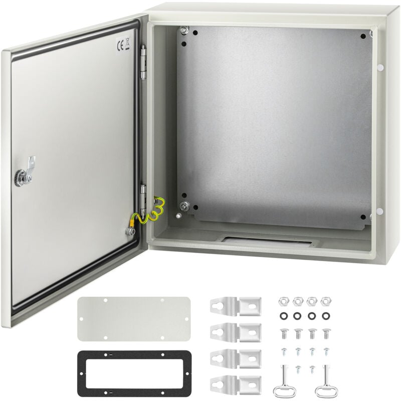 foto del prodotto mophorn vevor custodia in acciaio nema, scatola elettrica in acciaio nema 4x 20 x 20 x 6 , ip66 impermeabile e antipolvere, scatola di giunzione