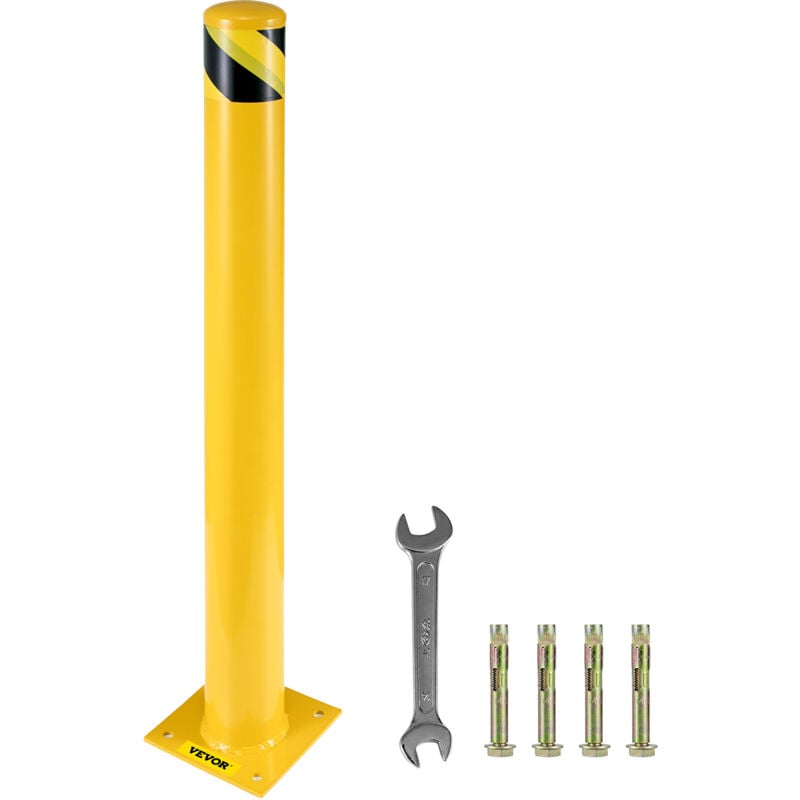 foto del prodotto mophorn vevor dissuasore di sicurezza 48 x4.5 dissuasore di barriera di sicurezza 4 1 2 od 48 altezza barriera di sicurezza in acciaio con tubi