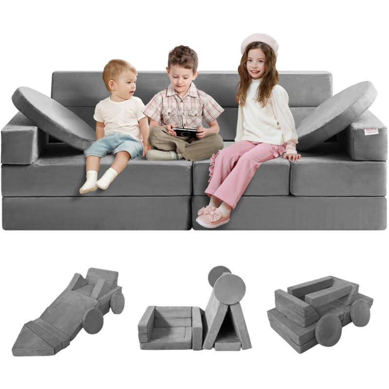 foto del prodotto mophorn vevor divano poltrona letto da gioco per bambini 15 pezzi mattoncini giocattolo poltrona 135x67x47 cm capienza max. 4 bambini, poltrona