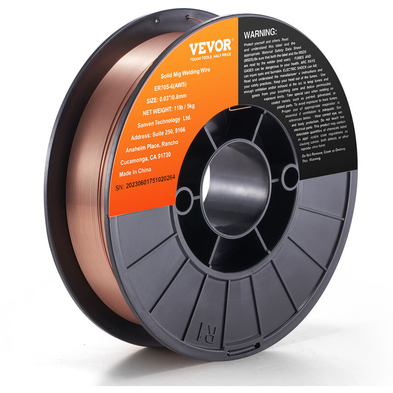 foto del prodotto mophorn vevor filo per saldatura mig diametro 0,8mm bobina di filo per saldatrici mig 5kg portatile in acciaio morbido 200 mm, filo di saldatura