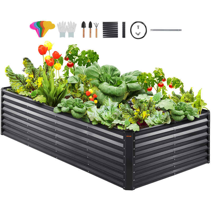 foto del prodotto mophorn vevor fioriera rialzata da giardino esterno in alluminio zincato 240 x 120 x 60 cm per coltivazione di piante orto erbe, letto orto