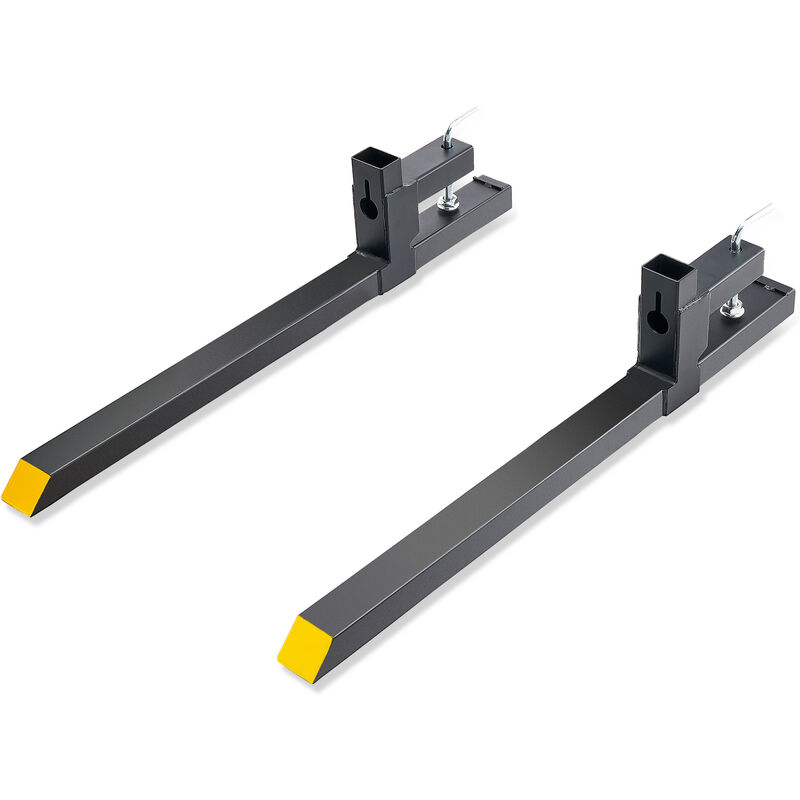 foto del prodotto mophorn vevor forche per pallet lunghezza 109cm capacita carico max. 907kg, coppia di forche per movimentazione carico per benne trattori minipala